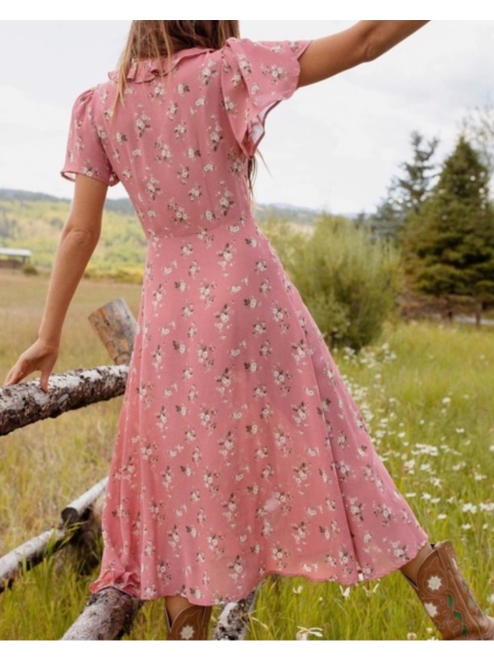 Christy Dawn The Daisy Midi Dress Rose Bouquet Small Cottagecore Coquette - Picture 2 of 9